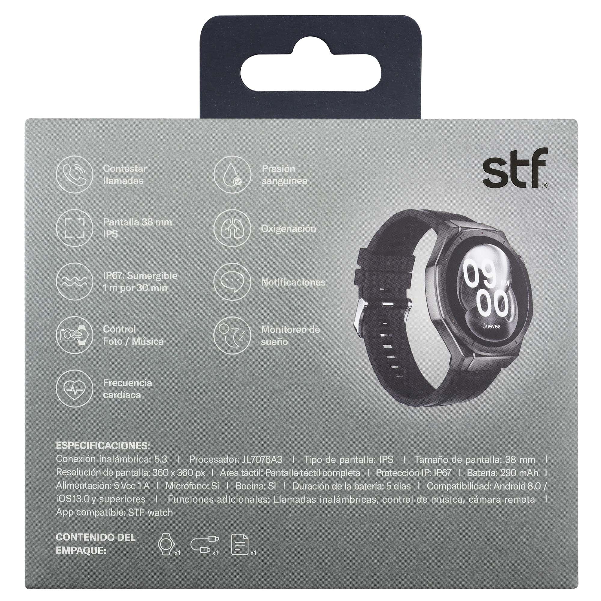 Smartwatch Reloj Kronos Odyssey STF Pantalla IPS 1.52" Resistencia al agua IP67