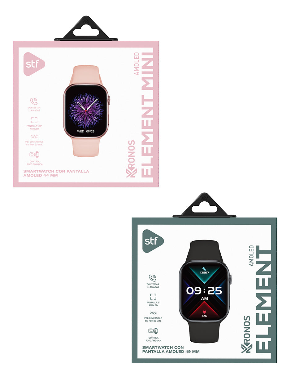 Combo STF Smartwatch Reloj Kronos Element + Smartwatch Reloj Kronos Element mini