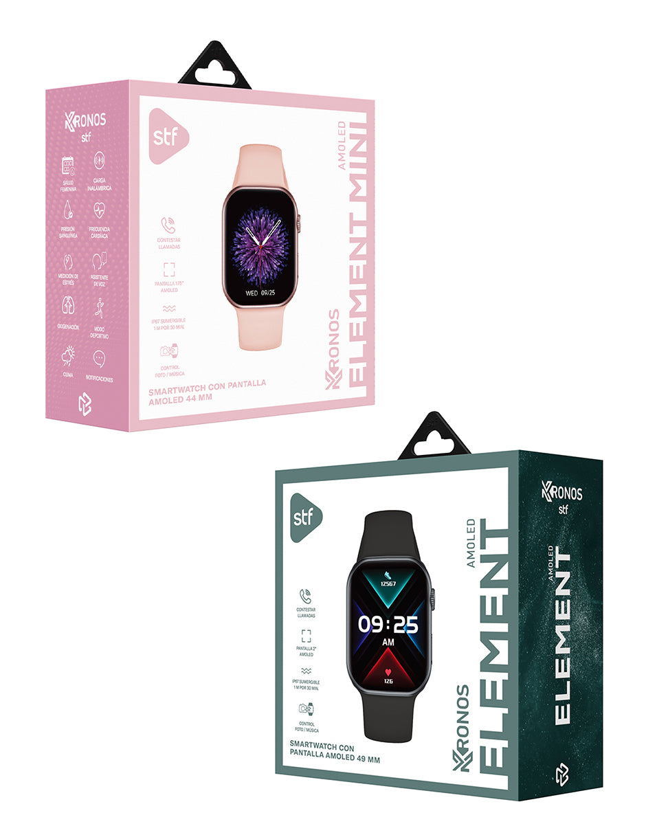 Combo STF Smartwatch Reloj Kronos Element + Smartwatch Reloj Kronos Element mini