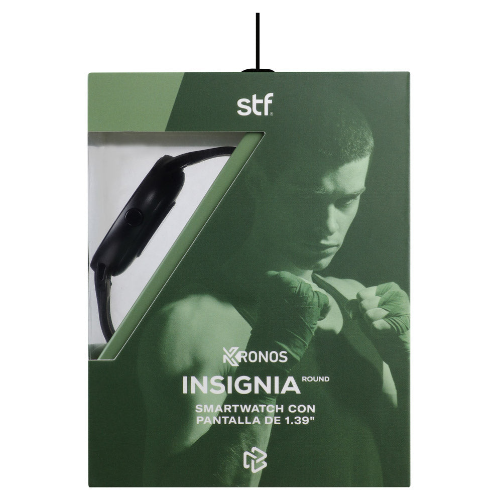 Smartwatch Reloj Kronos Insignia Round STF Pantalla 1.3" Resistencia al agua IP65 Negro