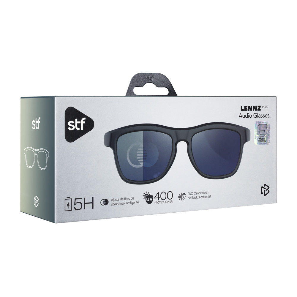 Lentes de Sol STF con Audio Lennz Plus Audio Glasses STF 5Hrs Uso Protección UV400