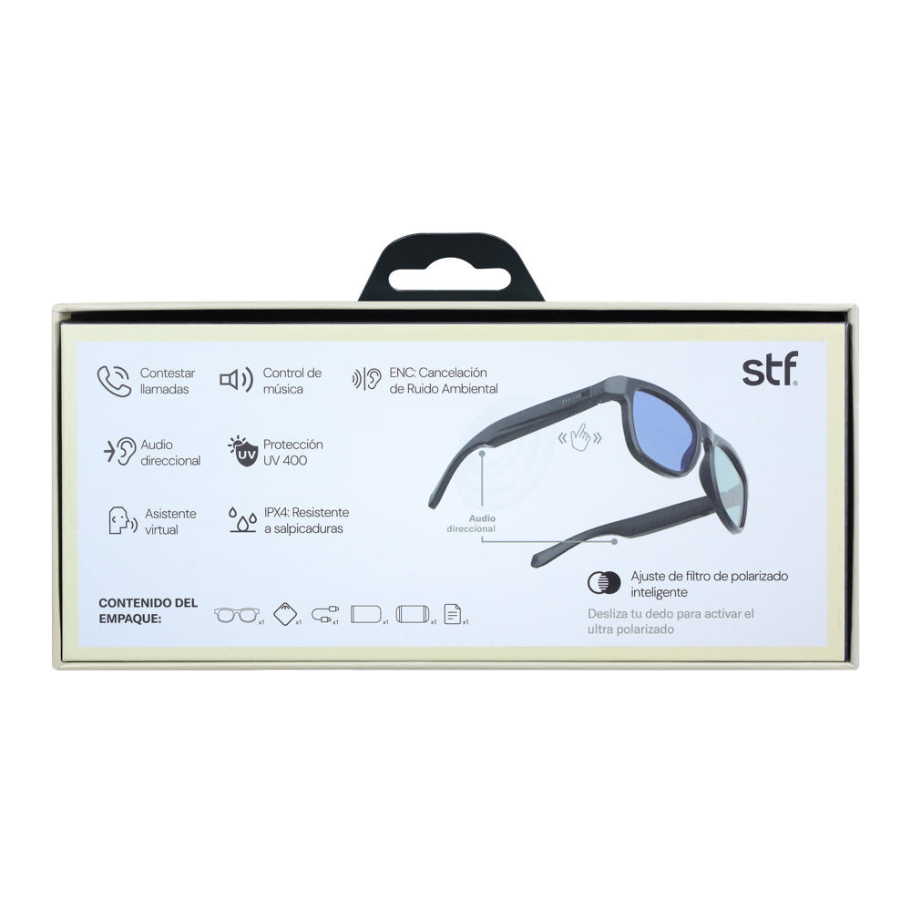 Lentes de Sol STF con Audio Lennz Plus Audio Glasses STF 5Hrs Uso Protección UV400