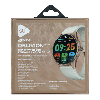Smartwatch Reloj Kronos Oblivion STF Pantalla Amoled 1.43" Resistencia al agua IP68 Beige