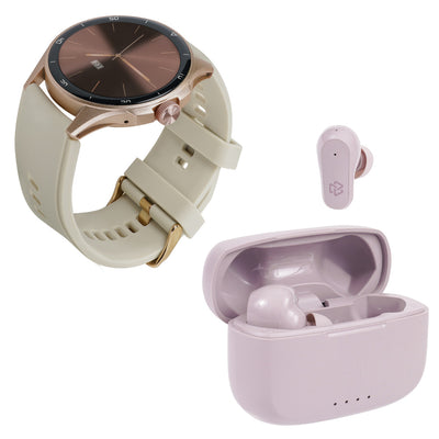 Combo STF Smartwatch Reloj Kronos Oblivion + Audífonos TWS One Plus Rosa