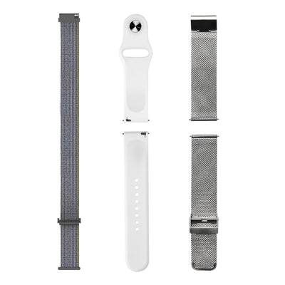 Kit Correas Smartwatch Reoj Kronos STF textil, silicon y metalica medida 22mm