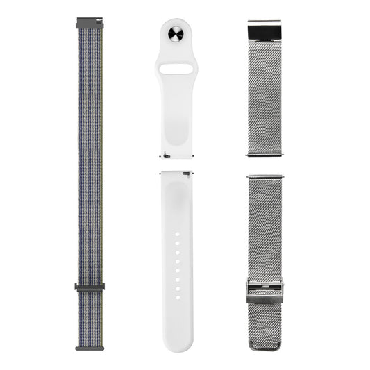 Kit Correas Smartwatch Kronos: textil, silicon y metálica medida 22mm