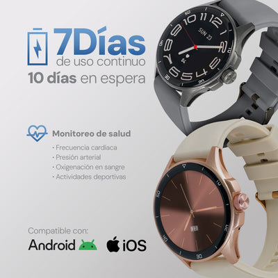 Smartwatch Reloj Kronos Oblivion STF Pantalla Amoled 1.43" Resistencia al agua IP68 Beige