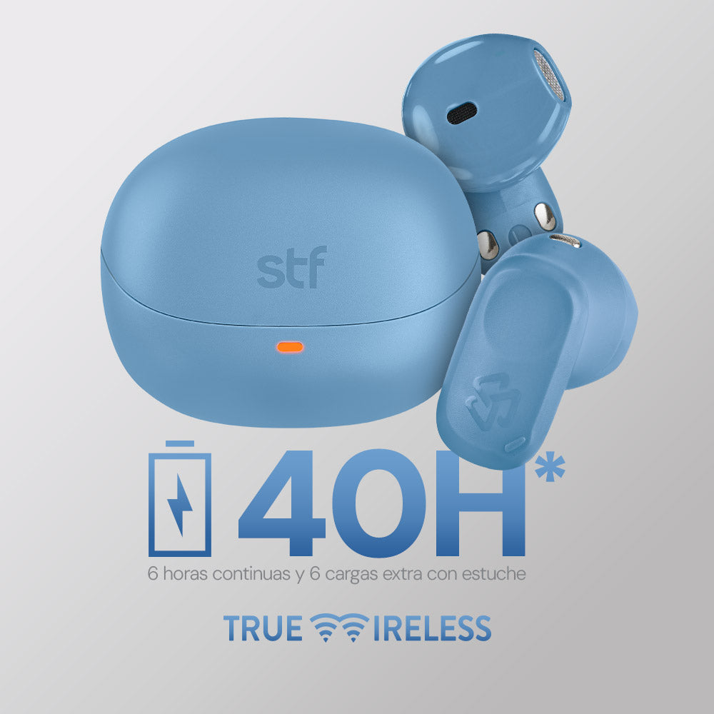 Audifonos Inalambricos Tws Essential STF 40hrs Uso Protección IPX4 Azul