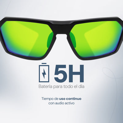 Lentes de Sol STF con Audio Vortx Sport Audio Glasses STF 5Hrs Uso Protección UV400