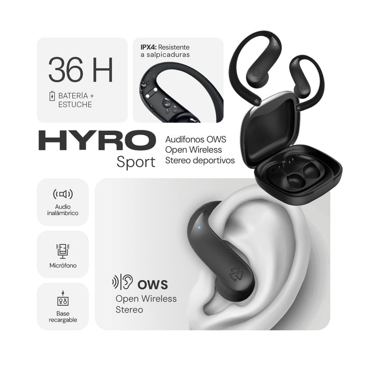 Audifonos Inalambricos Ows HYRO Sport STF 36hrs Uso ENC Protección IPX ...