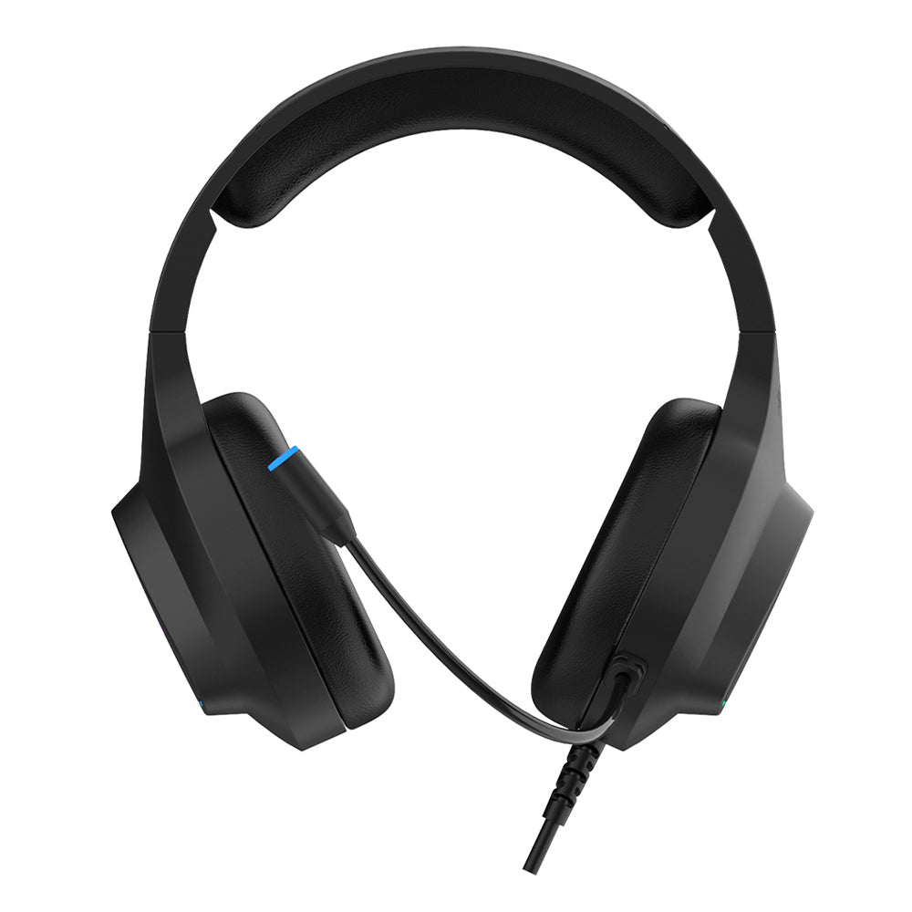 Audifonos Alambricos On Ear Muspell Prime Gaming Beast STF Bocina 50mm Micrófono Luz Led Negro