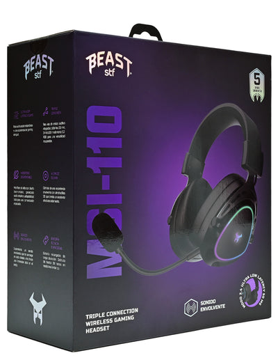Audifonos Inalambricos On Ear MSI-110 Gaming Beast STF Triple Conexión Luz Led