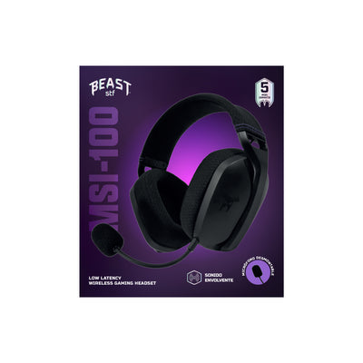 Audifonos Inalambricos On Ear MSI-100 Gaming Beast STF Micrófono removible 15Hrs Uso