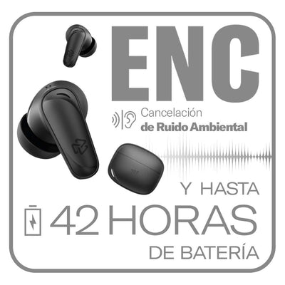Audifonos Inalambricos Tws One STF 42hrs Uso ENC 4 Micrófonos Protección IPX4 Gris