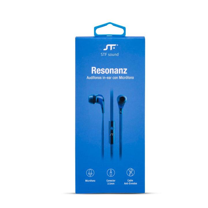 Audífonos alámbricos In ear | STF Resonanz | Manos libres con micrófono Azul - STF - ST-E29325