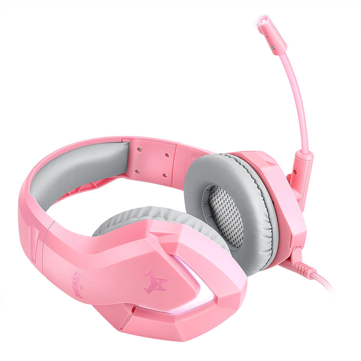 Auriculares S32, potente sonido impulsado por graves, controladores grandes  de 0.472 in, diseño ergonómico con control remoto y micrófono (rosa, 4