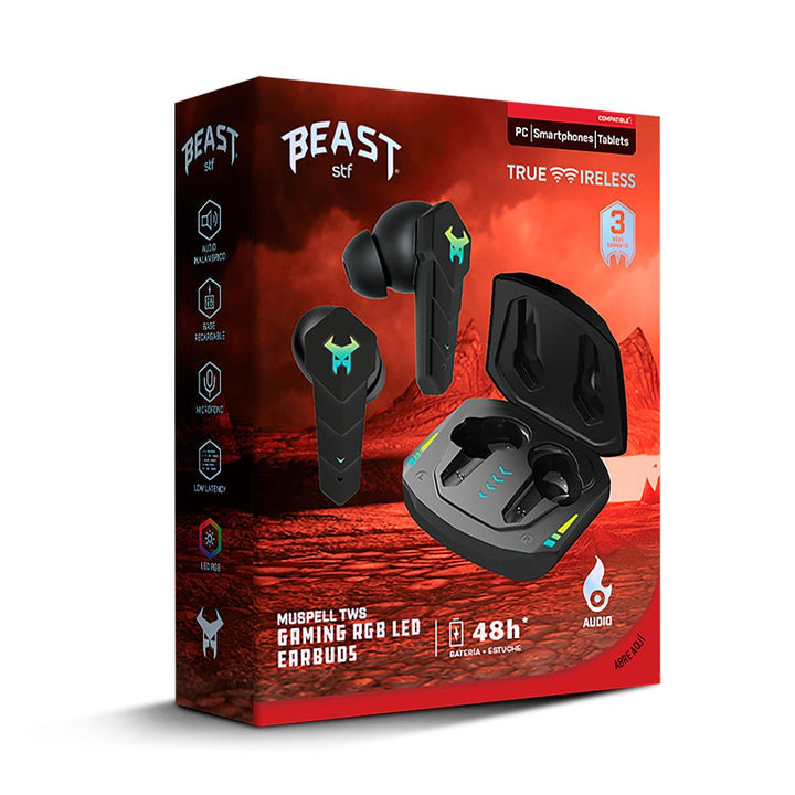 Audífonos Gamer True Wireless | STF Muspell | Gaming RGB Negros - STF - STG-E78181