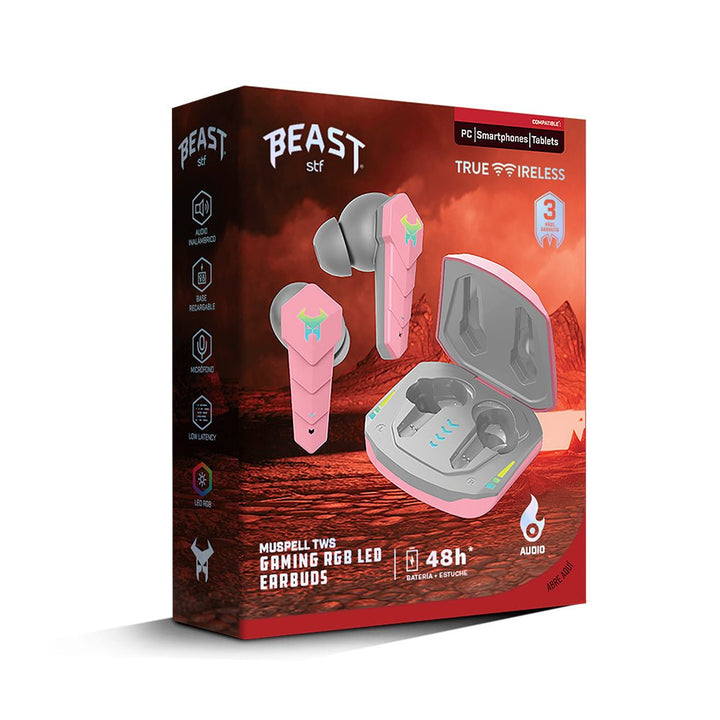 Audífonos Gamer True Wireless | STF Muspell | Gaming RGB Rosa - STF - STG-E78198