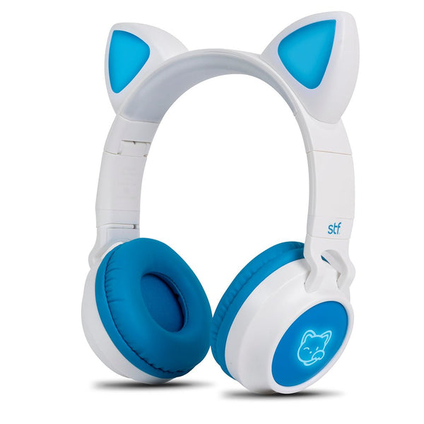 Audífonos Inalámbricos On ear | STF Katu | Micrófono Orejas Gato Blanco - STF - ST-H04740