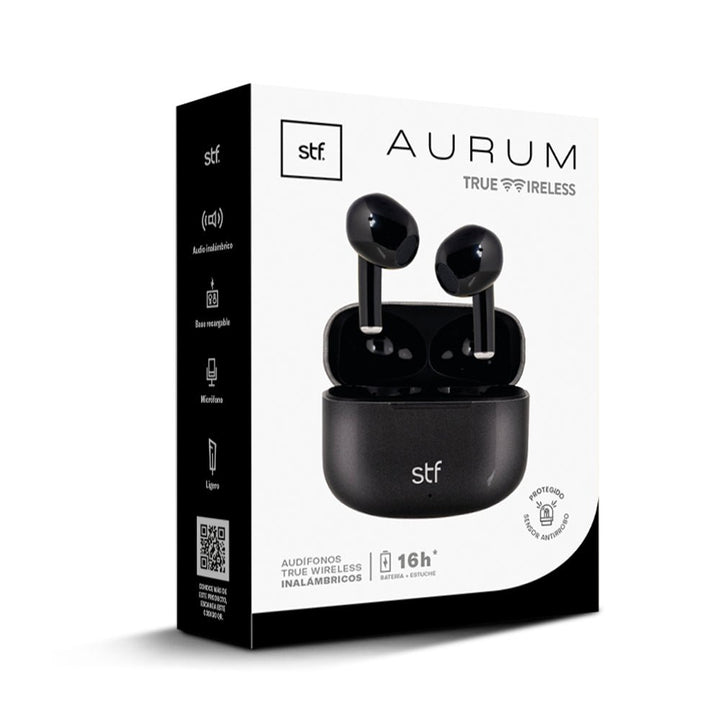 Audífonos inalámbricos True Wireless | STF Aurum | Ligero, 4hrs de uso Negro - STF - ST-E01409