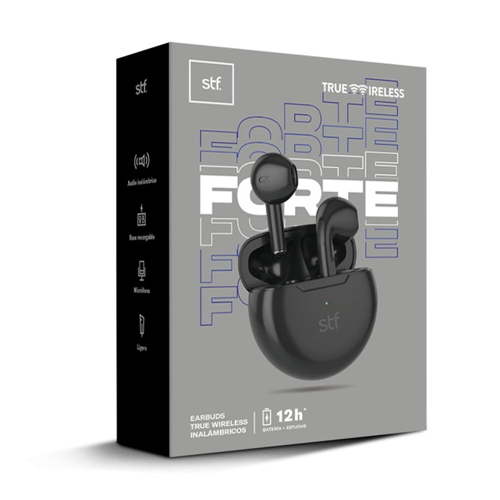 Audífonos inalámbricos True Wireless | STF Forte | in ear 12 hrs Negro - STF - ST-E16093