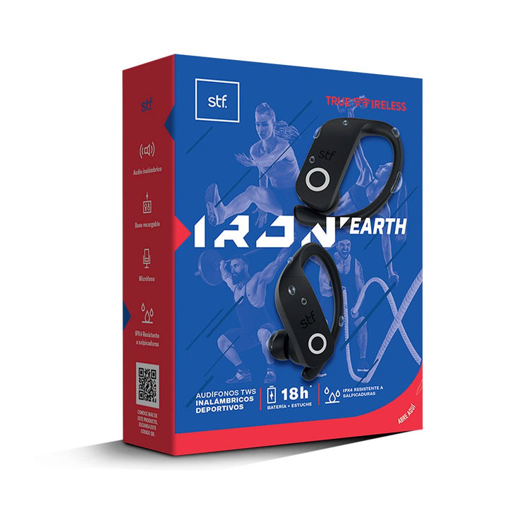Audífonos inalámbricos True Wireless | STF Iron Earth | in ear deportivos IPX4 3hrs - STF - ST-E78136