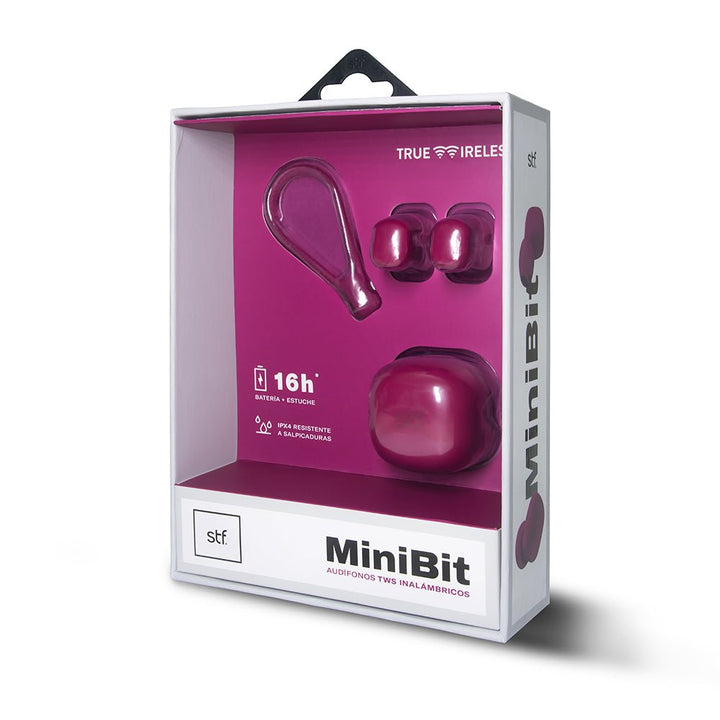 Audífonos inalámbricos True Wireless | STF Mini Bit | in ear IPX4 4 h Fucsia - STF - ST-E78167