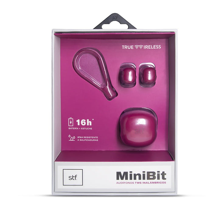 Audífonos inalámbricos True Wireless | STF Mini Bit | in ear IPX4 4 h Fucsia - STF - ST-E78167