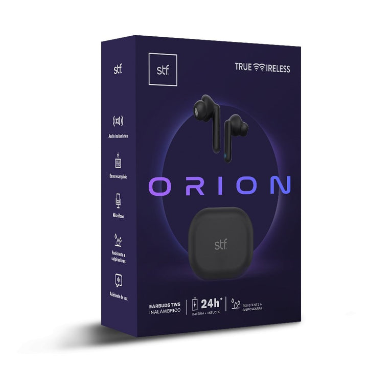 Audífonos inalámbricos True Wireless | STF Orion | Resistencia al agua IPX4 Negro - STF - ST-E80216