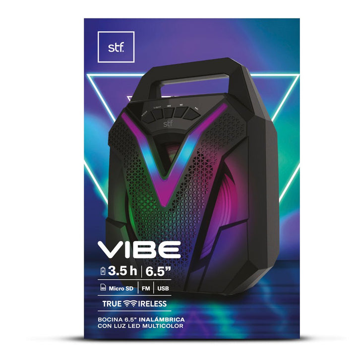 Bocina inalámbrica portátil | STF Vibe | 6.5" pulgadas con luz led - STF - ST-S16963