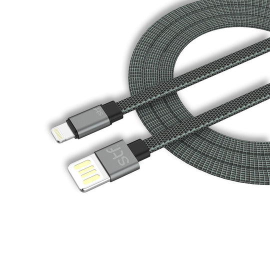 Cable USB a Lightning 1 Metro Carga Ultra Rápida Textil Reforzado Negro