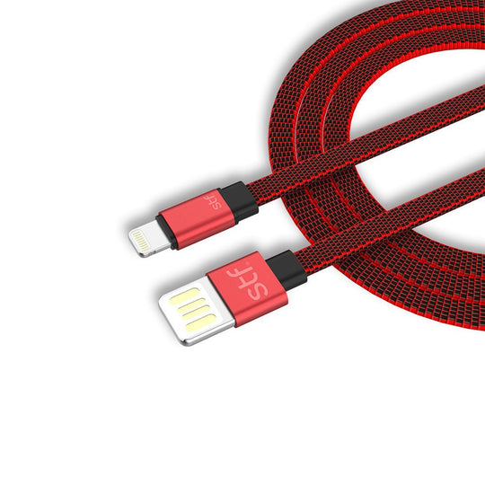 Cable USB a Lightning 1 Metro Carga Ultra Rápida Textil Reforzado Rojo