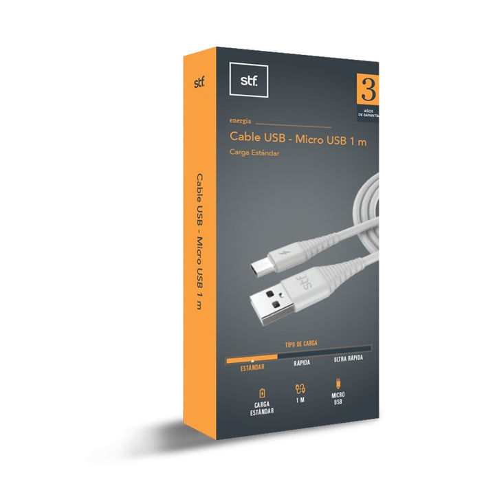 Cable para celular | STF Micro USB | Carga estándar 1 metro Blanco - STF - ST-A02633