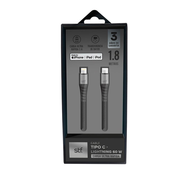 Cable para celular | STF Tipo C - Lighting | Carga ultra rápida 1.8 m - STF - ST-A36786