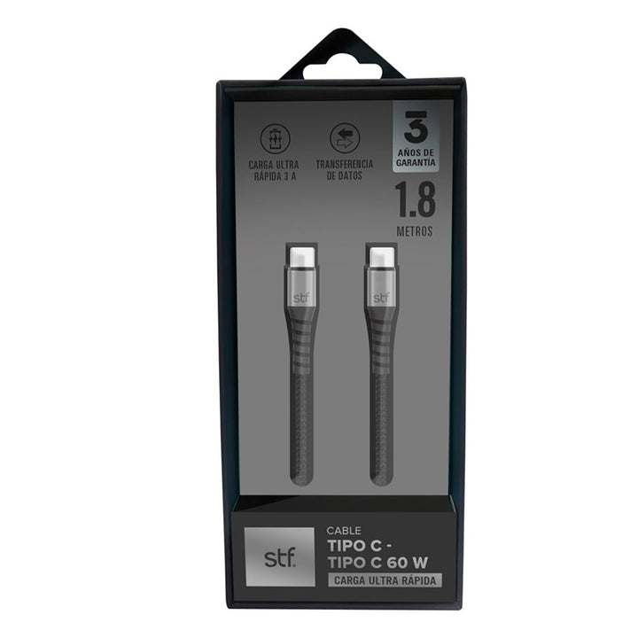 Cable para celular | STF Tipo C - Tipo C | Carga rápida 1.2 m - STF - ST-A36779