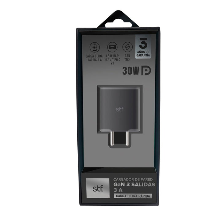 Cargador de pared | STF GaN | 3 salidas 3A para celular - STF - ST-A36762