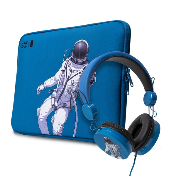 Kit Audífonos y funda | STF Erick Escalante 2 en 1 | 14 pulgadas para computadora azul - STF - ST-P16116