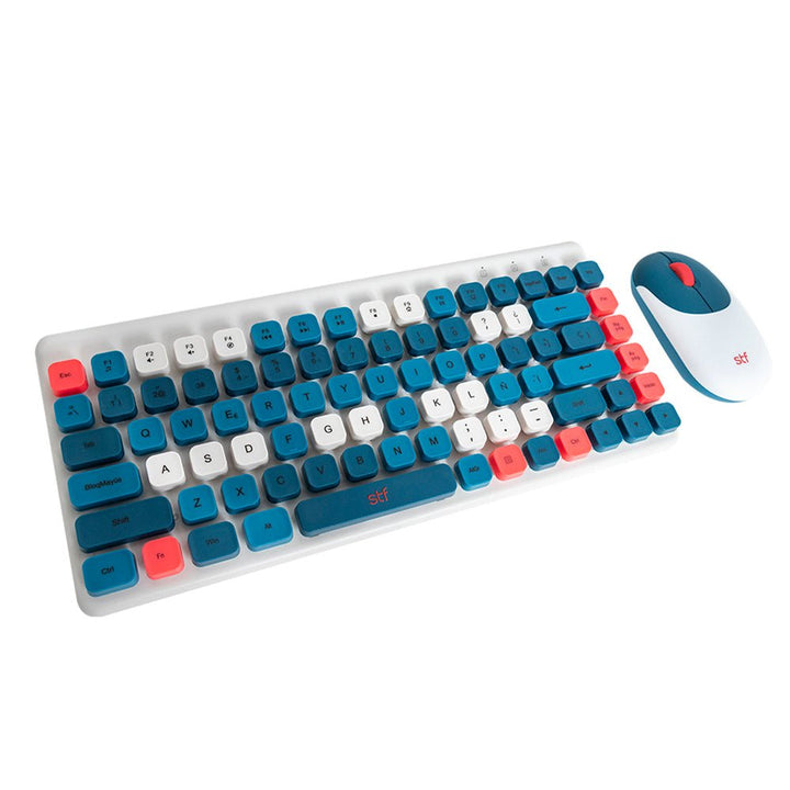 Kit Teclado + Mouse inalámbrico | STF VIVA! | para computadora June Azul - STF - ST-A93478