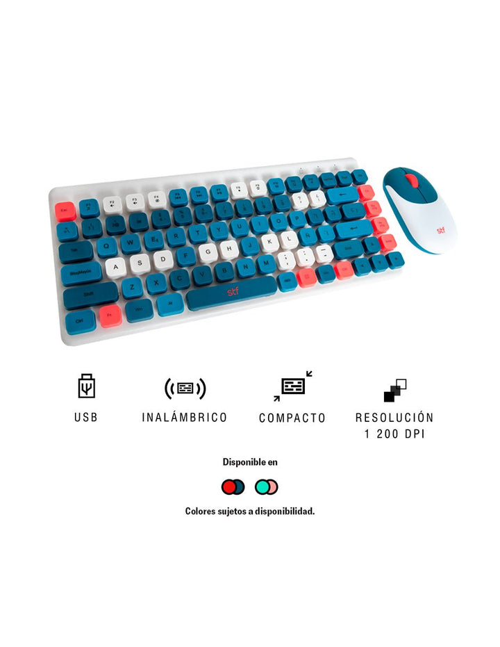 Kit Teclado + Mouse inalámbrico | STF VIVA! | para computadora Sweet Rosa - STF - ST-A93461