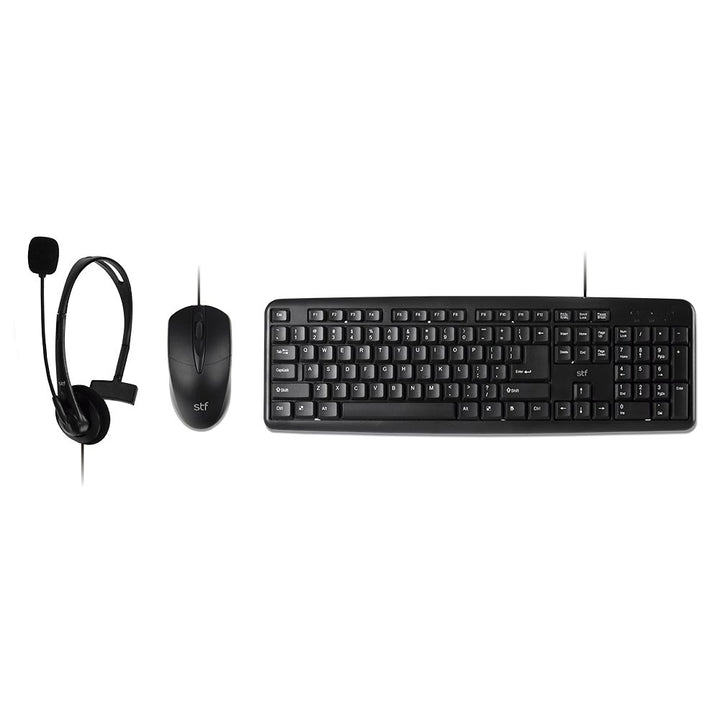 Kit Teclado, Mouse y Audífonos alámbrico | STF Combo 3 en 1 | para computadora - STF - ST-A80032