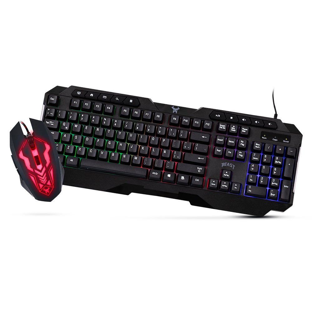 Kit Teclado y Mouse Gamer |STF Beast Abysmal |luz led gaming para computadora - STF - STG-P16833