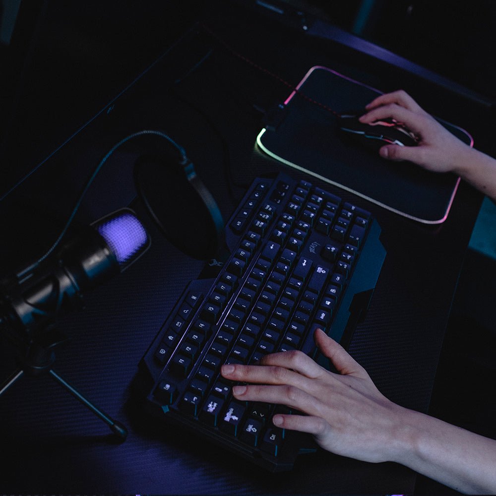 Kit Teclado y Mouse Gamer |STF Beast Abysmal |luz led gaming para computadora - STF - STG-P16833