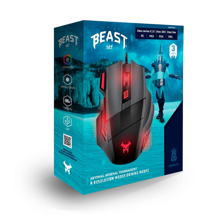 Mouse gamer | STF Beast Abysmal Arsenal tournament | Óptico gaming para computadora - STF - STG-M16864