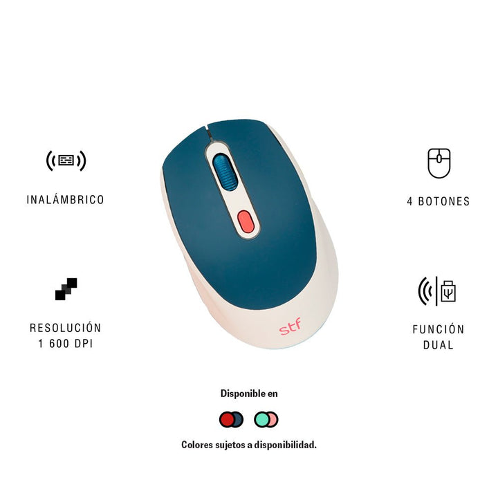 Mouse inalámbrico óptico | STF VIVA! | para computadora June Azul - STF - ST-M93515