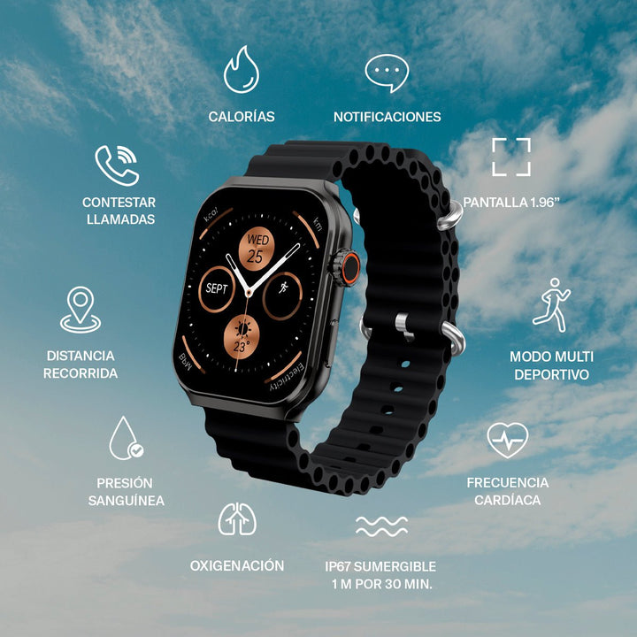 Smartwatch reloj inteligente | STF Kronos Prime | pantalla 1.96", IP67 - STF - ST-W11044