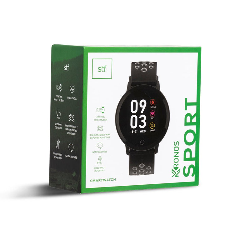 Smartwatch reloj inteligente | STF Kronos Sport | Resistencia al agua IP68 negro - STF - ST-A32804