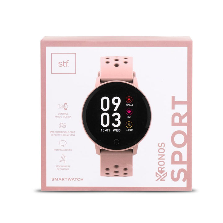 Smartwatch reloj inteligente | STF Kronos Sport | Resistencia al agua IP68 rosa - STF - ST-W37943