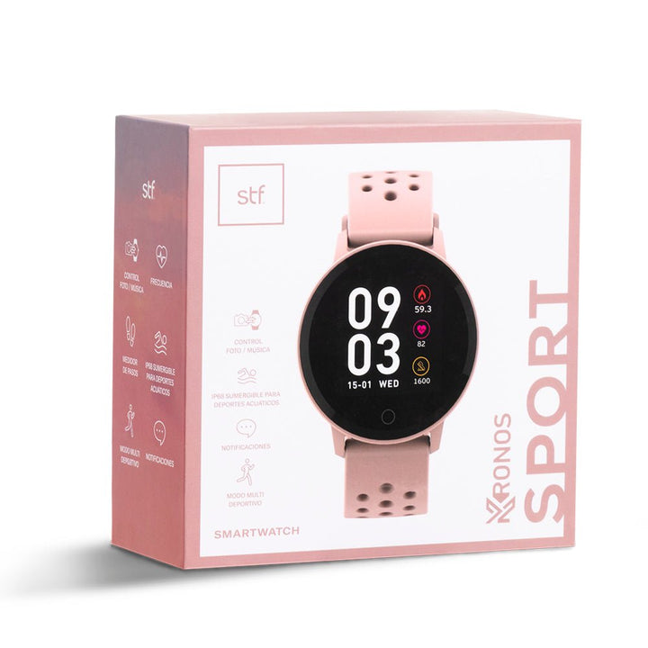 Smartwatch reloj inteligente | STF Kronos Sport | Resistencia al agua IP68 rosa - STF - ST-W37943